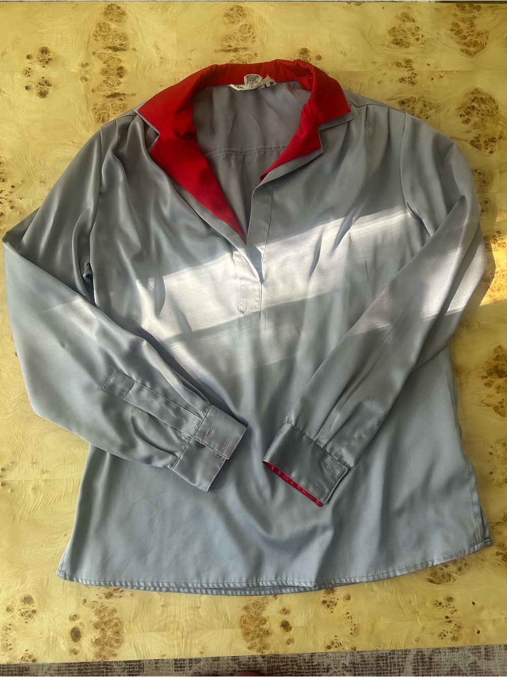 Vintage 1980s Gloria Vanderbilt Lavender and Red Collared Blouse: pls read
